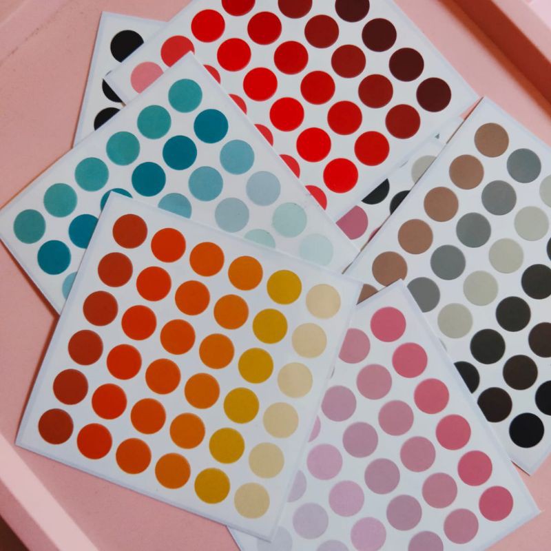 

[JOURNALCARE.ID] Sticker basic small circle bulat color tones stiker warna warni Murah Malang
