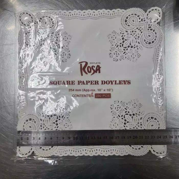 Alish | Kertas Alas Kardus Kue Rosa Paper Doilies Renda Segi 10"
