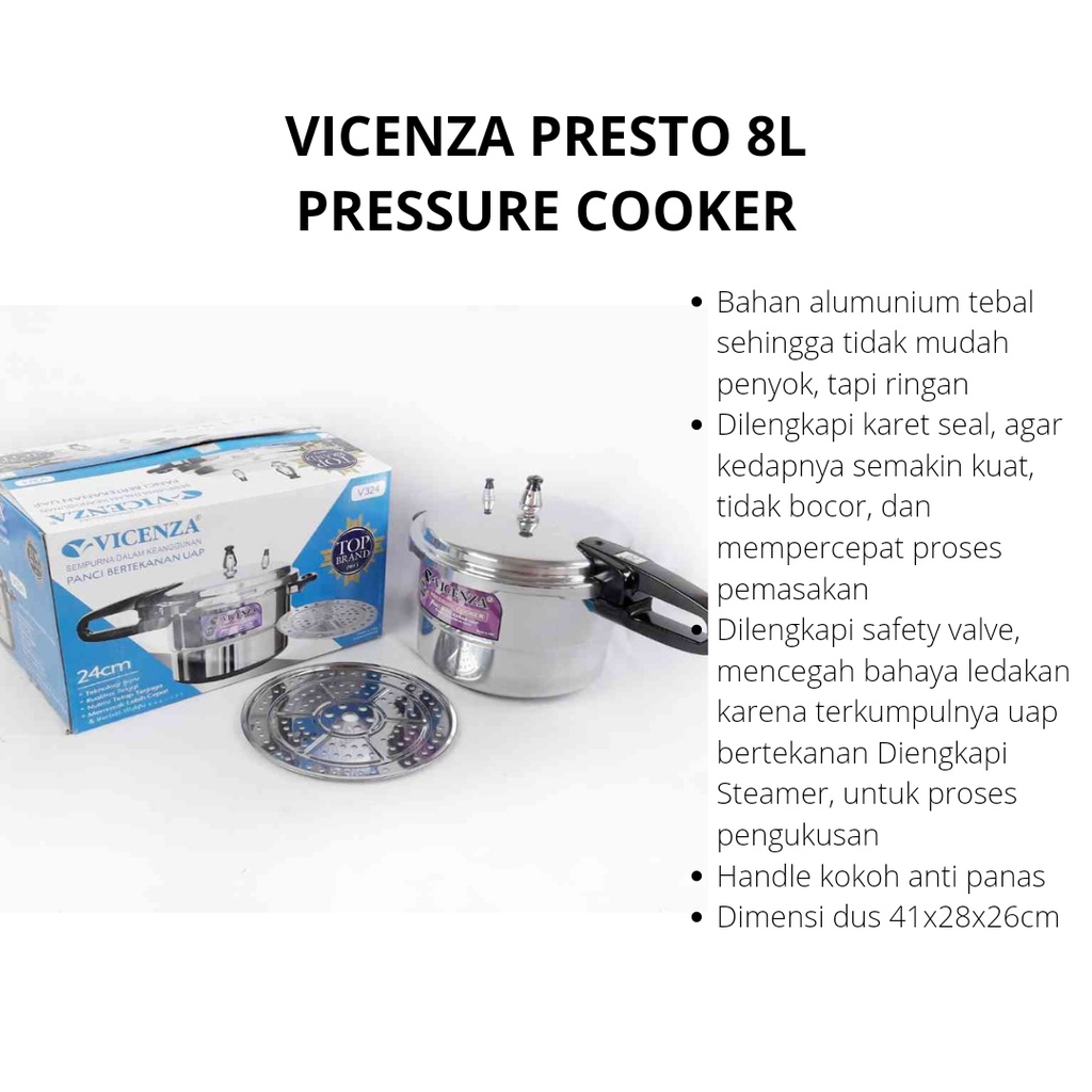 PANCI PRESTO VICENZA PANCI PRESTO ALUMUNIUM PRESTO VICENZA V324 PANCI PRESTO VICENZA 8L