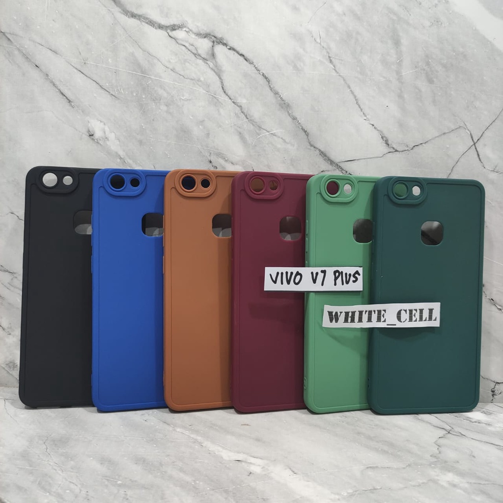 SoftCase ProCamera Silicon Matte Case Full Cover Vivo V7 V7 Plus White_Cell