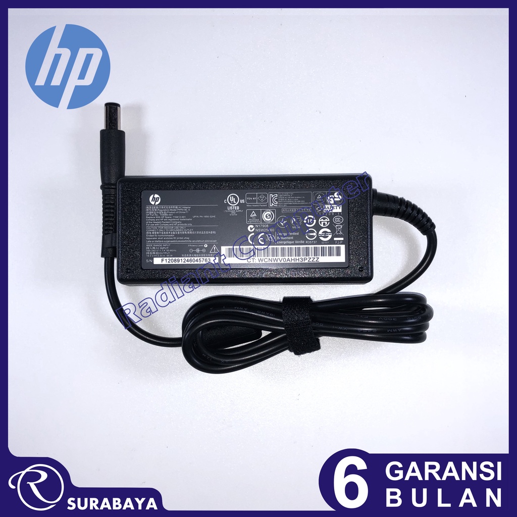 Adaptor Charger HP 19.5V 3.33A Colokan 7.4mm PIN