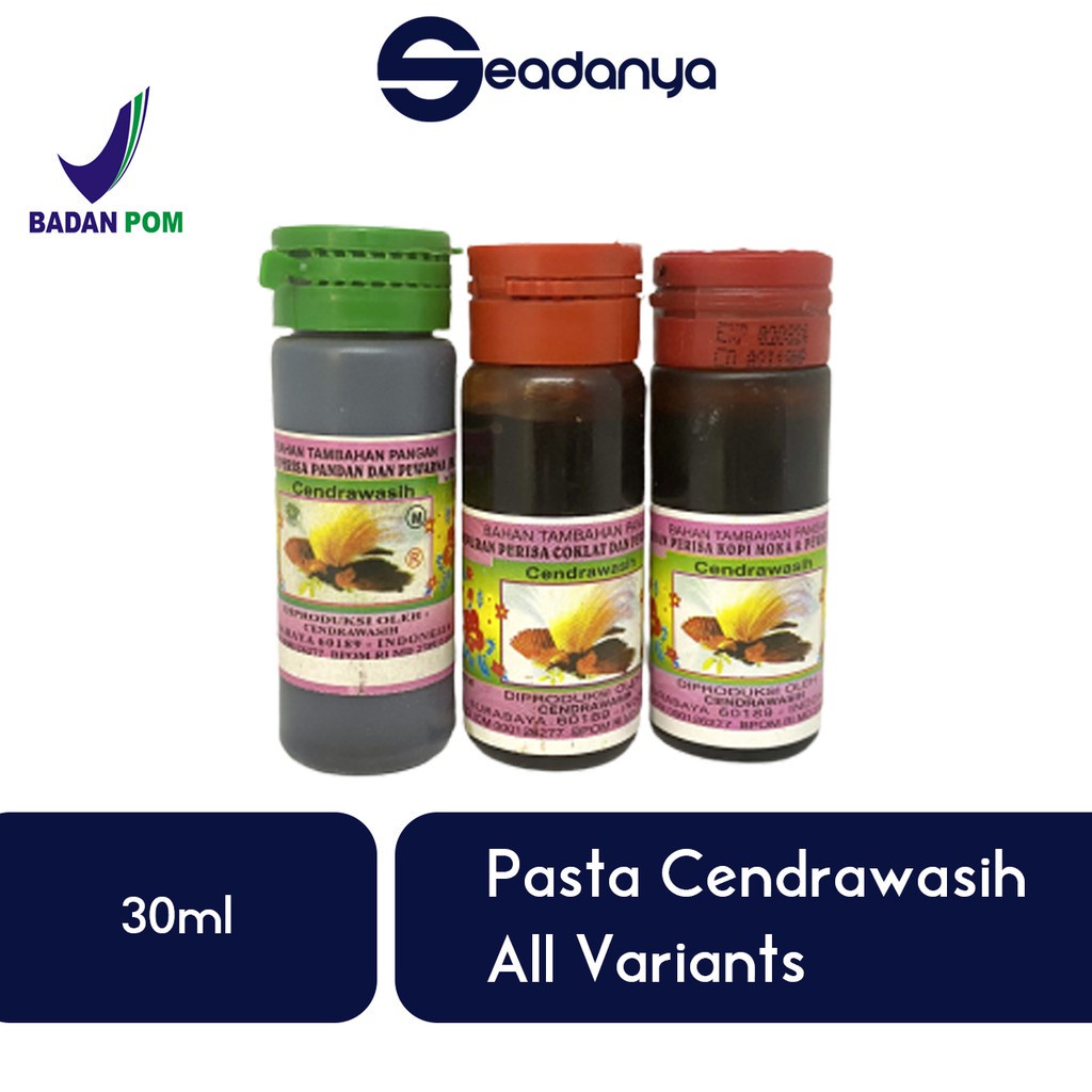 

Pasta CW 30ml Cokelat , Moka , Pandan - Perisa dan Pewarna rasa Chocolate,Mocca,Pandan - Cendrawasih