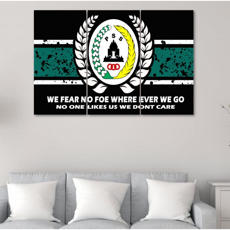 "J-0ne" hiasan dinding walldecor poster kayu custom pss sleman garis 40x60 cm