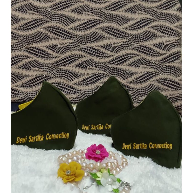 Masker Duckbill Custom Bordir Nama