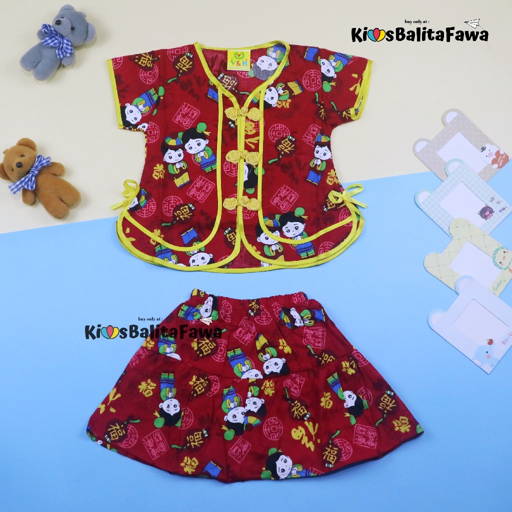 Setelan Sanghai uk 3 Tahun / Baju Imlek Balita - Couple Anak Laki Anak Perempuan - Baju Chinese