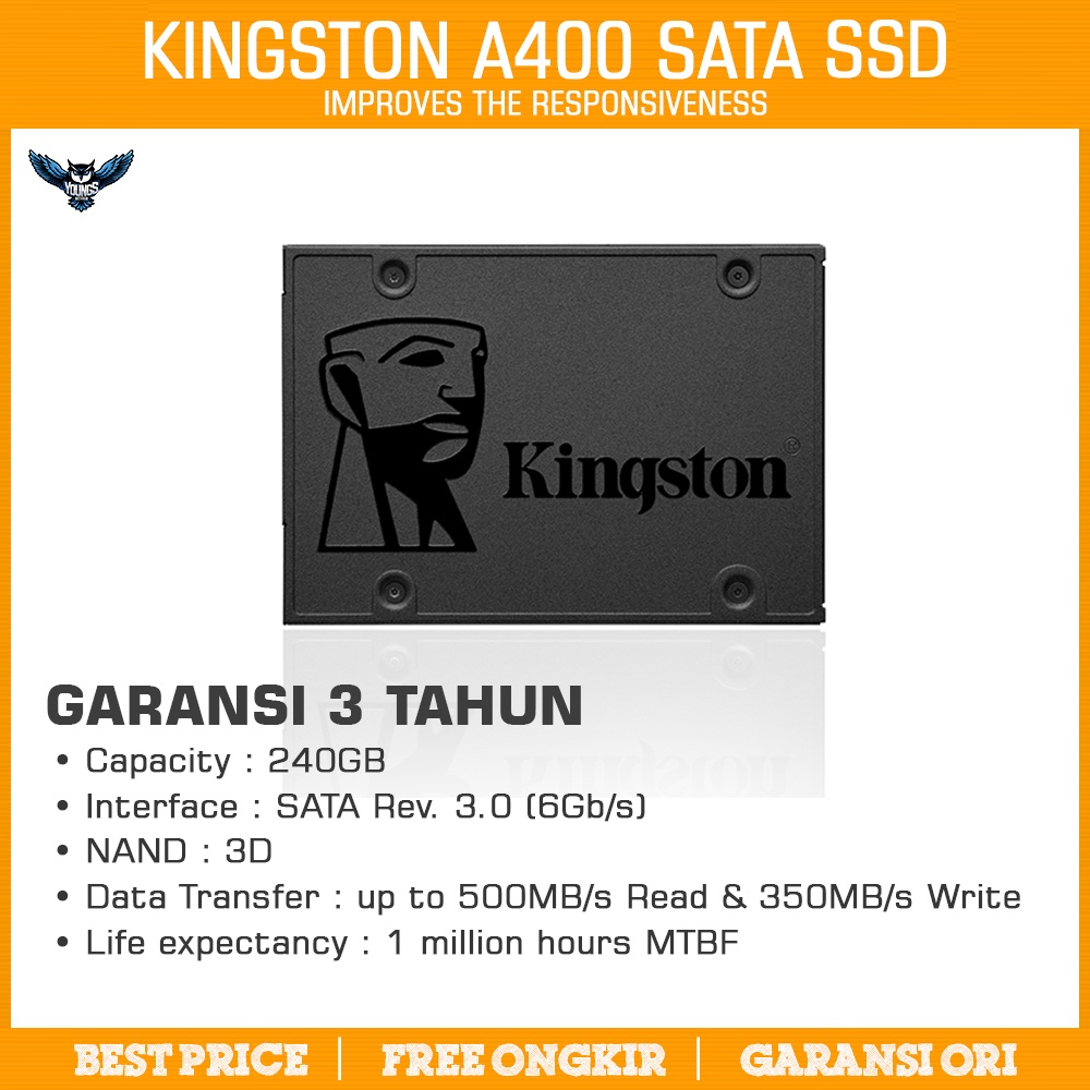 SSD 2.5&quot; Kingston A400 240GB - 3D Nand Sata III 6Gb/s 240 GB