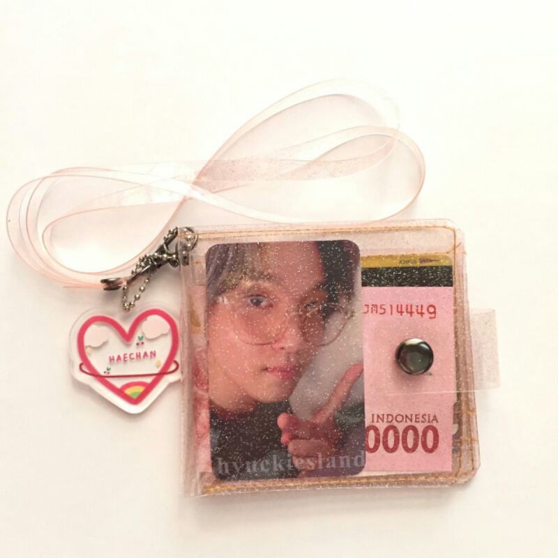 kpop transparent jelly wallet PVC — dompet lipat transparan, dompet wanita