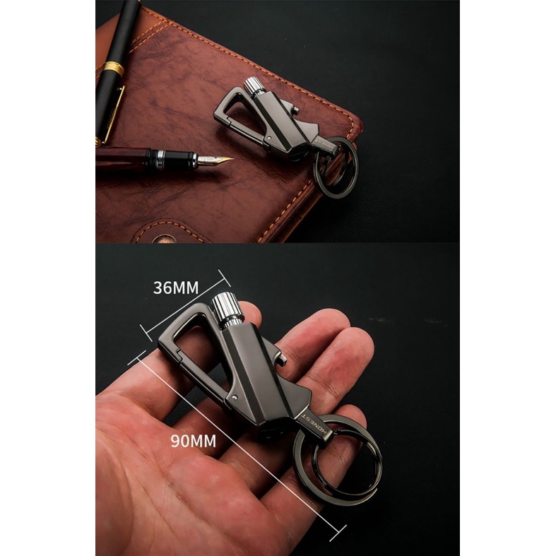 KOREK API PEMANTIK API GANTUNGAN KUNCI WINDPROOF MULTIFUNGSI EDC FLINT STARTER CARABINER BR28