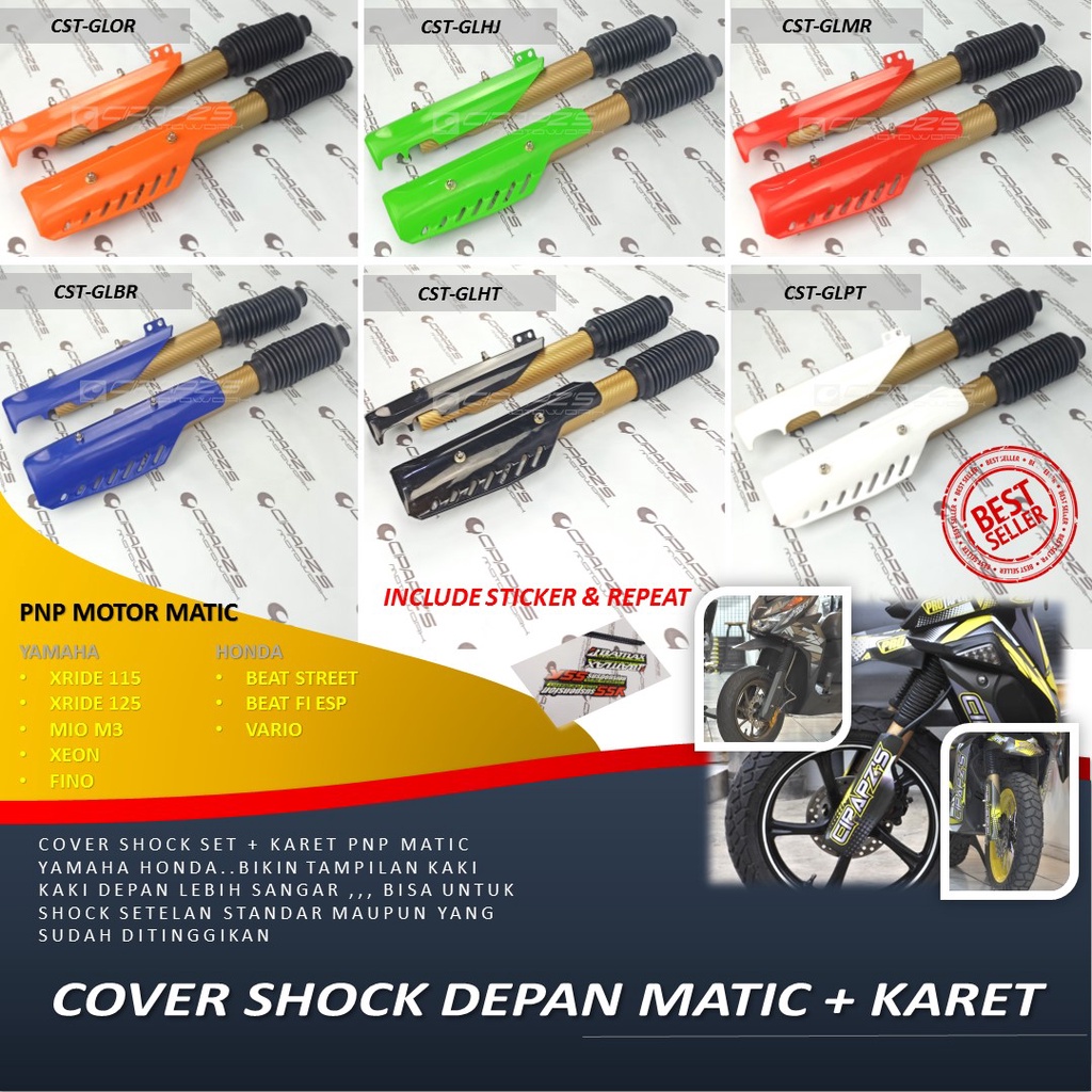 COVER SHOCK DEPAN MATIC PLUS KARET / ACCESORIES SHOCK DEPAN MATIC / COVER SHOCK DEPAN BEAT STREET / 