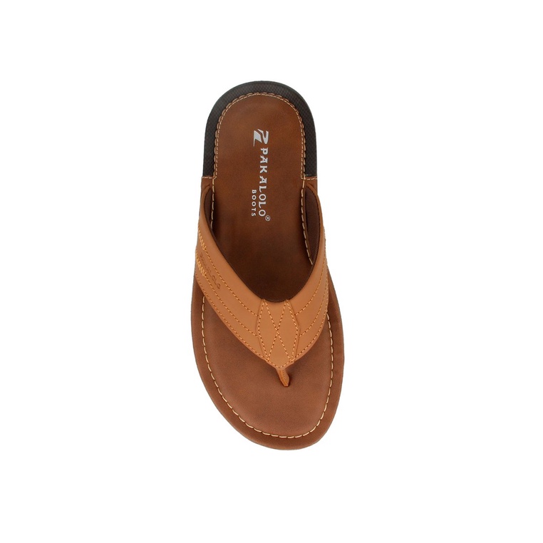 SANDAL JEPIT KULIT PAKALOLO PRIA ORIGINAL CASUAL ASLI COKLAT PB39