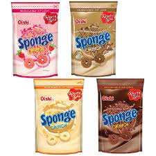 

New! SNack Oishi Sponge Varian Rasa COkelat Stroberi Keju Mochacino Berat 120 Gram Murah Lebay Bear