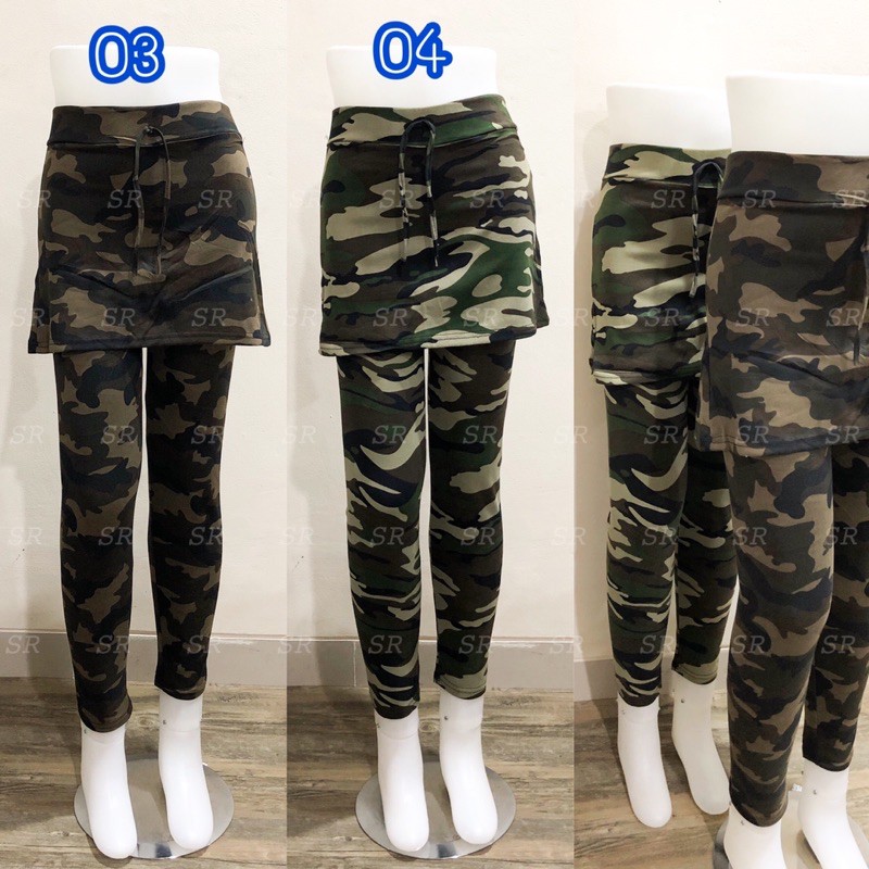 Legging Rok Army Panjang Wanita Import Premium