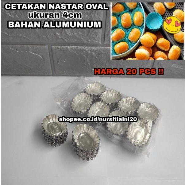 Cetakan nastar oval 20 pcs 4cm - Cetakan kue - Cetakan sus pie