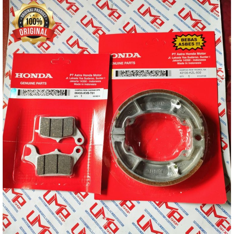 PAKET KAMPAS REM DEPAN BELAKANG DISPAD HONDA BEAT FI BEAT ESP VARIO 110 VARIO 125 VARIO 150 SPACY BEAT POP BEAT NEW