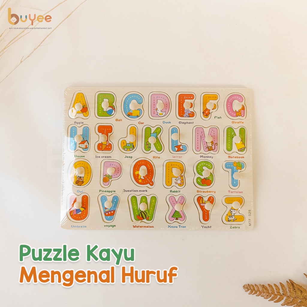 Puzzle Angka dan Huruf Kayu | Puzzle Anak | Mainan Edukasi Anak - Huruf