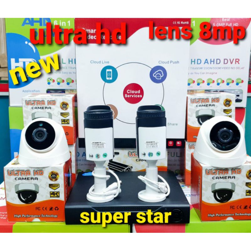 PROMO PAKET CCTV 4 KAMERA ULTRA HD LENSA 8 MP 2560P IR SONY