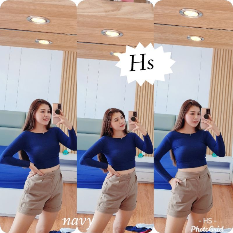 YENNI CROP BASIC PJG/CROP BASIC TANGAN PANJANG/CROP KOREAN