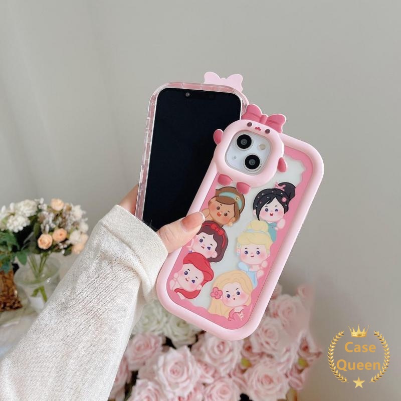 Soft Case Desain Princess Disney 3D Untuk iPhone 7 8 14 Plus 6 6S Plus XR 11 13 12 14 Pro MAX X XS MAX SE