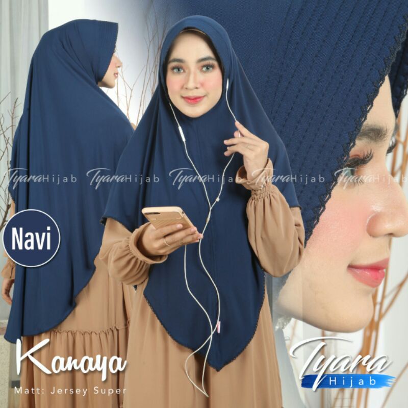 Jilbab Khimar Syar'i Kanaya Picot Ori Tyara-Navy
