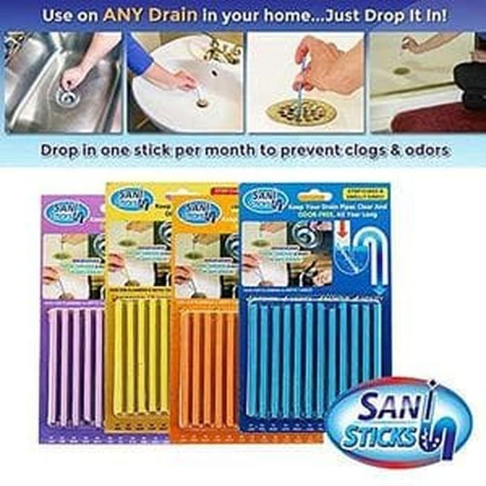 SANI STICK STIK SET PACK ISI 12 PCS / UNTUK PIPA WC TOILET YG MAMPET