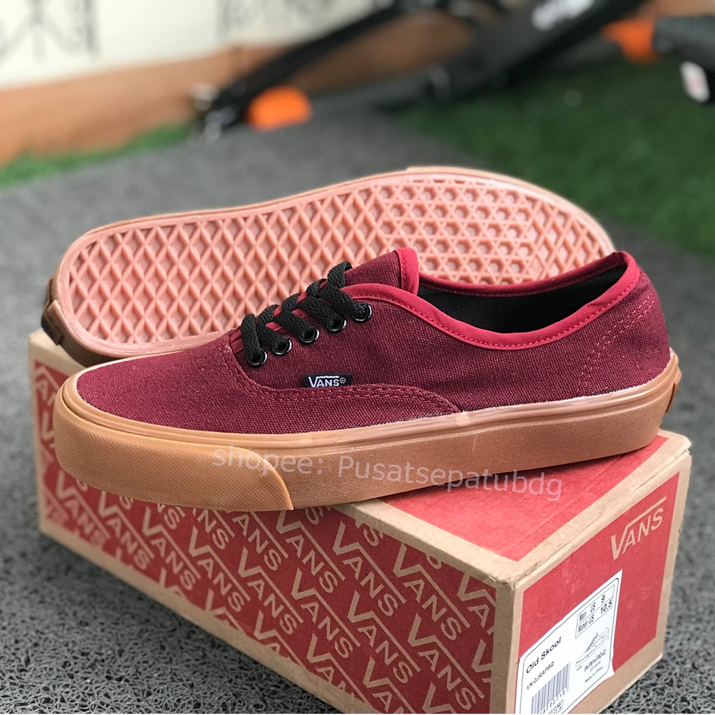 SEPATU VANS AUTHENTIC MAROON GUM WAFFLE DT