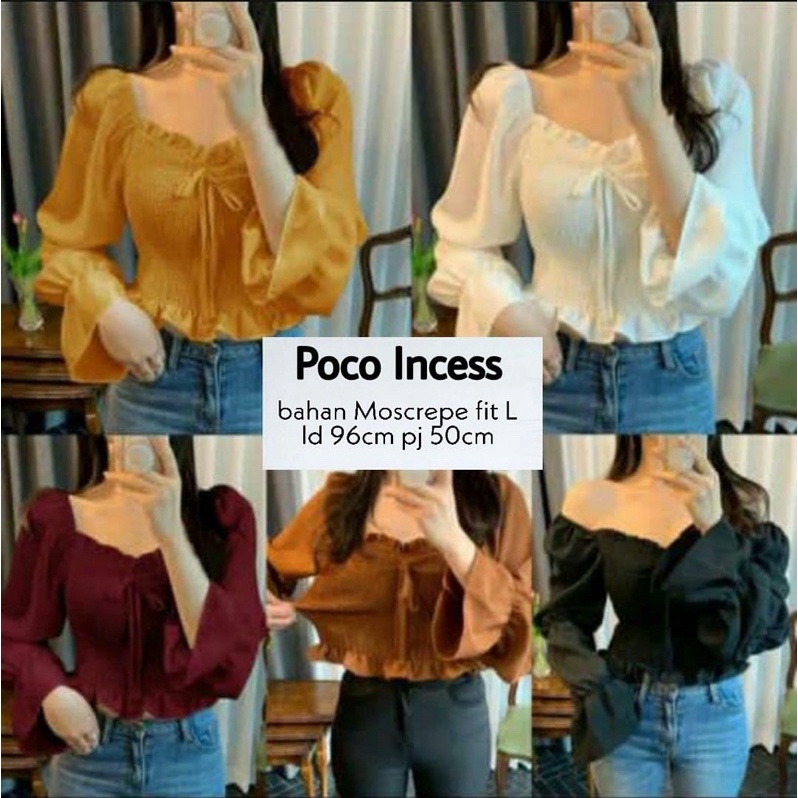 MP- Poco Incess / Blouse Sabrina Wanita / Blouse wanita Terbaru / Atasan wanita Murah