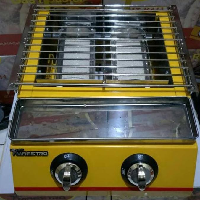 (READY COD) KOMPOR PANGGANG 2 TUNGKU(SOSIS BAKAR, AYAM, IKAN, SATE) PANGGANGAN GAS PROMO SPECIAL