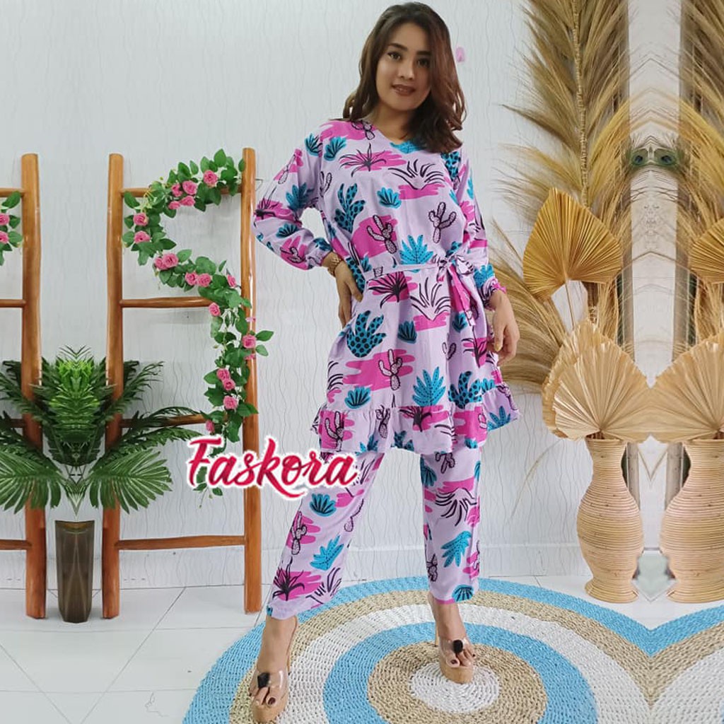 Atasan Tunik Jumbo Murah / Setelan Tunik Wanita Kekinian Murah Gurun / Set Tunik Jumbo Rayon