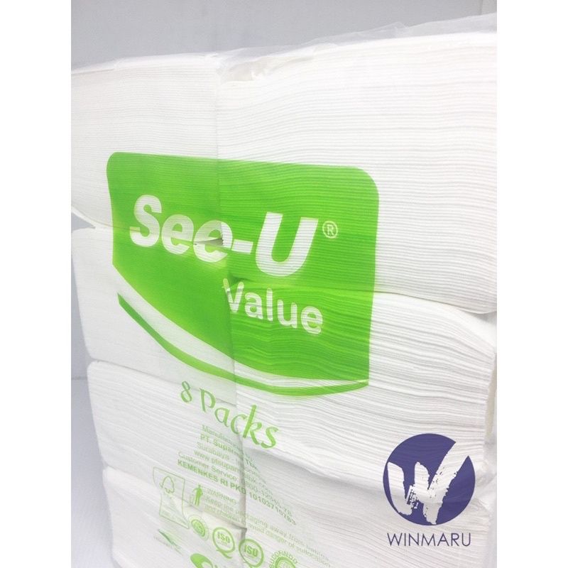 SEE-U SEE U POP Up 8 in 1 Multipurpose Tissue Facial 1 Pack 8 pcs Tisu Meja Mini