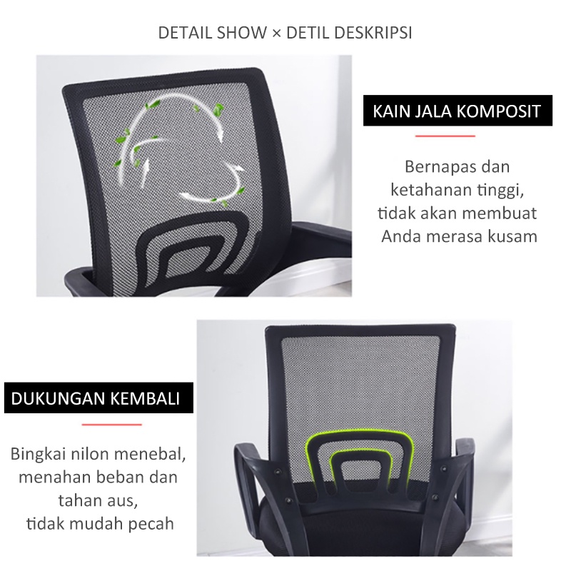 Weyon Sakura Kursi Kantor Mengangkat Kursi Kantor Kursi Mesh Dekompresi Nyaman Kursi Putar Ergonomis(A301)
