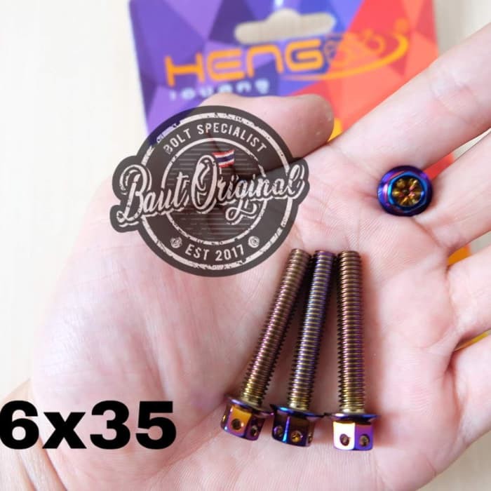 baut probolt blue flower 6x35 drat 10 panjang 3,5 cm ori heng