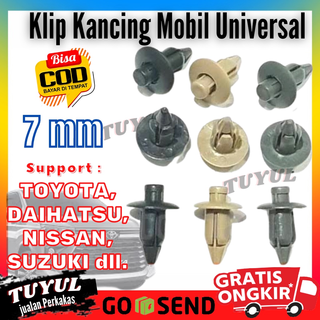 Klip Kancing Tekan Body Bemper Mobil Universal  interior Avanza,Xenia,Innova dan Yaris,Baleno,dll, g