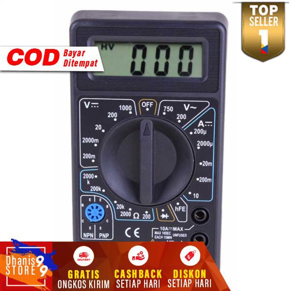 Digital Multimeter Pocket Size Multitester Voltmeter Pengukur Arus