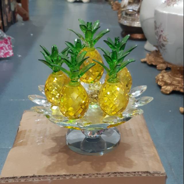 Jual pajangan kristal buah-Jual pajangan kristal import-Dekorasi meja-Dekorasi rumah