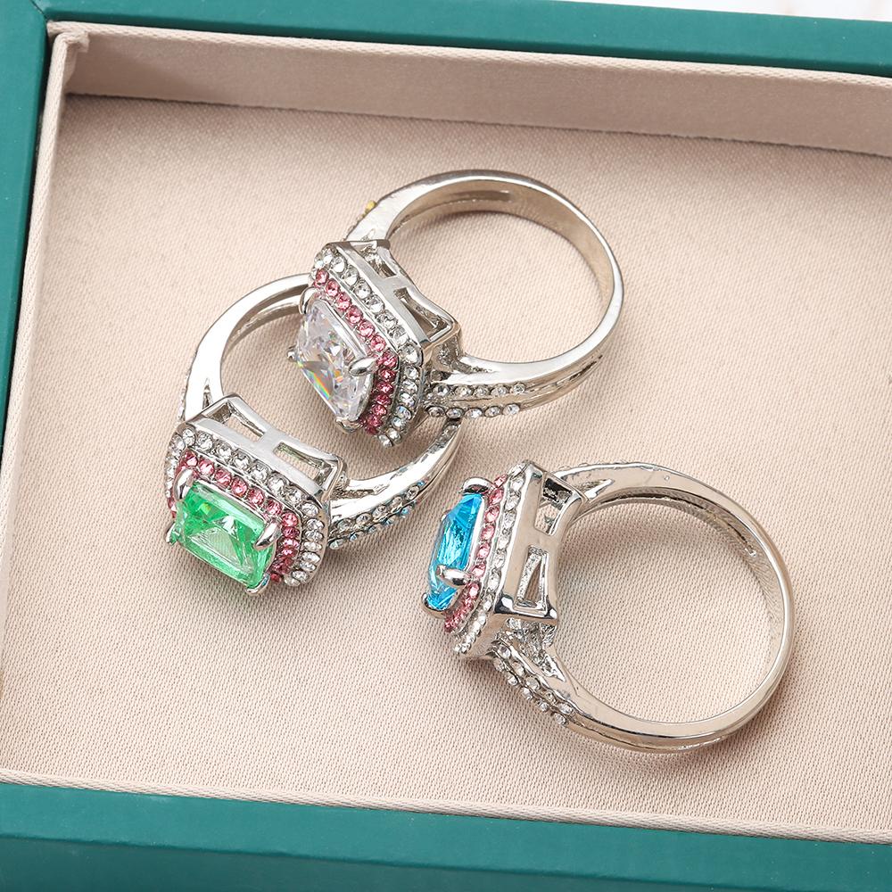 Solighter Cincin Hadiah Wanita Zirkon Sederhana