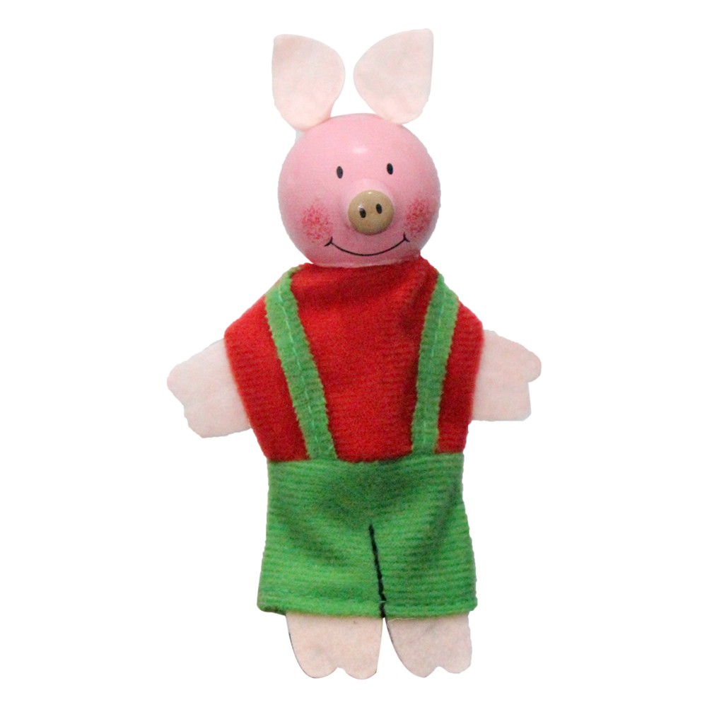 Mainan anak boneka Jari Tiga Babi Kecil dan Serigala THREE LITTLE PIGS FINGER PUPPET