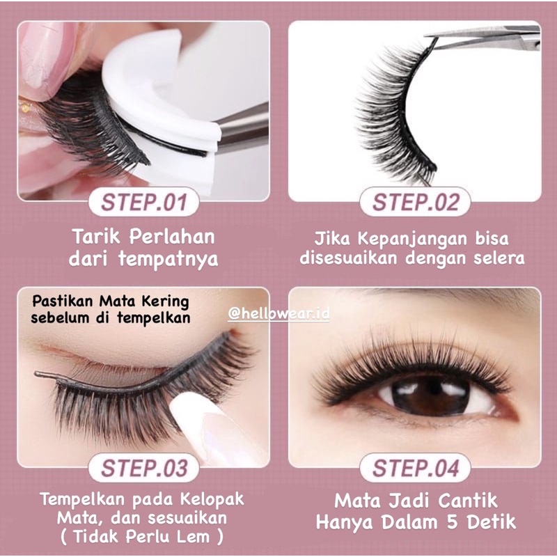 NEW BULUMATA PALSU TANPA LEM MAGIC EYELASH Self Adhesive Bulu Mata Palsu Natural / Bulumata Magnet /  Bulu mata Eyelash Extension / Bulu Mata Palsu Magnet Eyeliner Eyeshadow