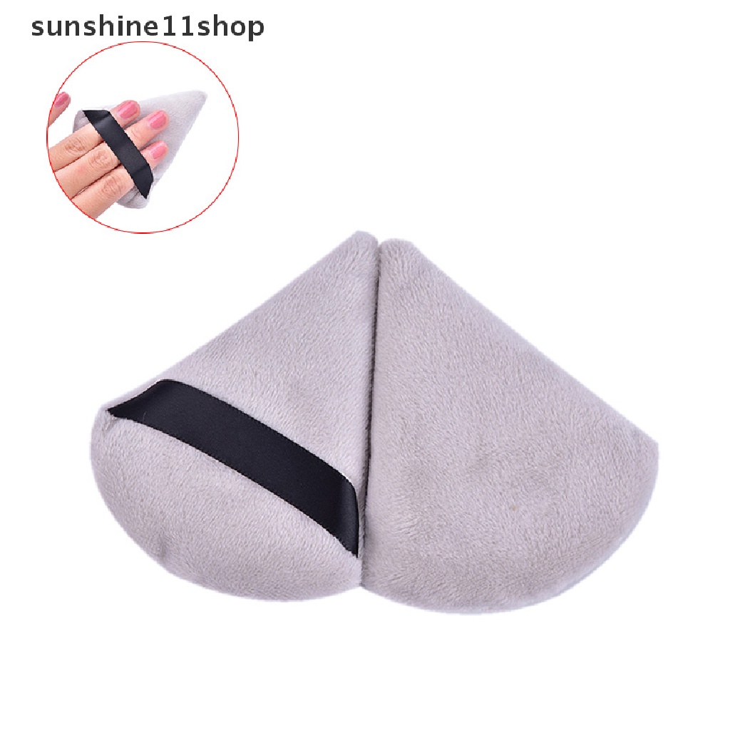 Sho 2pcs Spons Puff Velvet Bentuk Segitiga Untuk Foundation