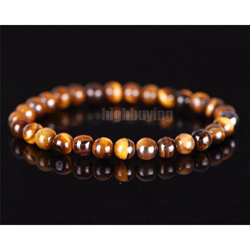 Natural Tiger Eye Stone Lucky Bless Beads Unisex Jewelry Bracelet Bangle