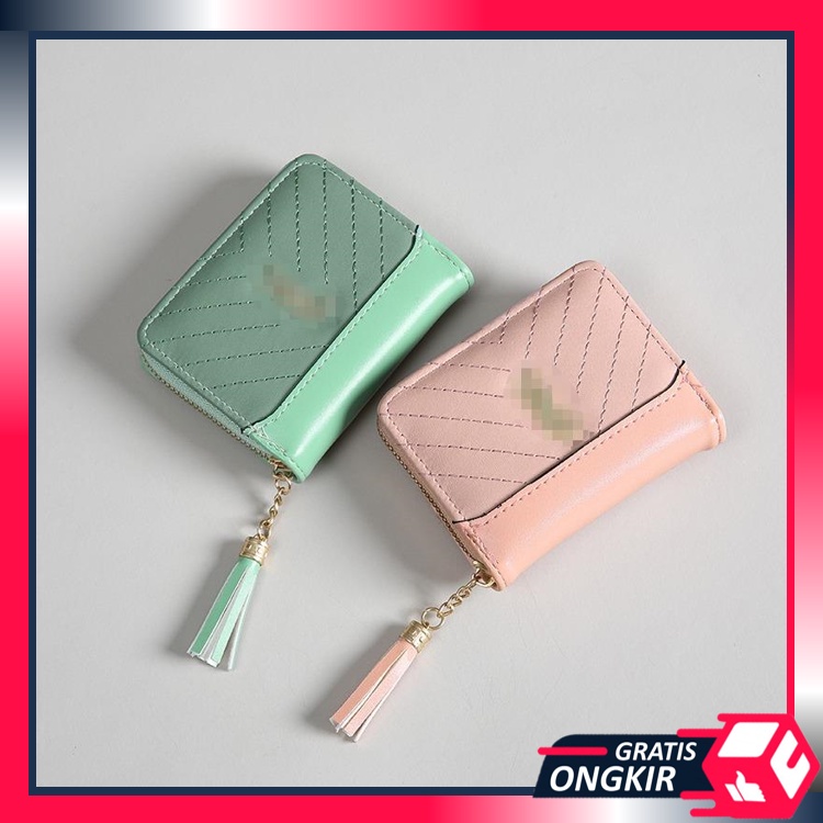 Gratis Ongkir - D5160 Dompet Kartu Fashion Wanita / Dompet Lipat Mini / Dompet Kulit PU Import