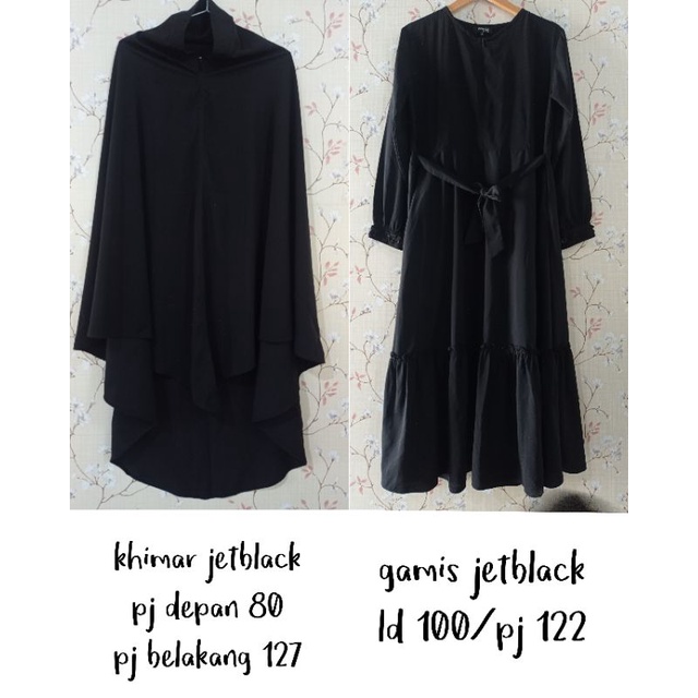 Preloved set gamis khimar syar'i/PL gamis set hitam