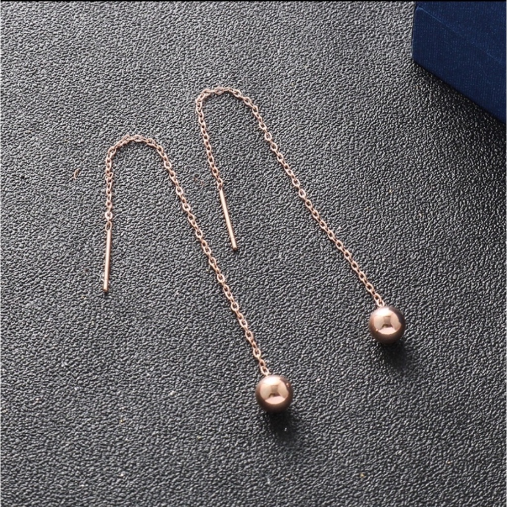 Anting Juntai Titanium Model Bulat Tersedia Warna Rose Gold dan Gold