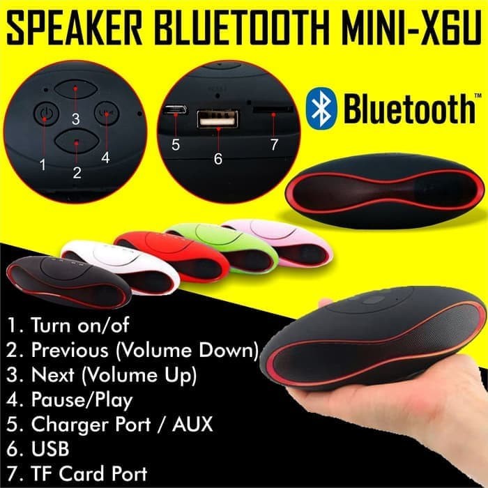 SPEAKER BLUETOOTH MINI KERANG BTX6U / SPEAKER WIRELESS / SPEAKER MINI