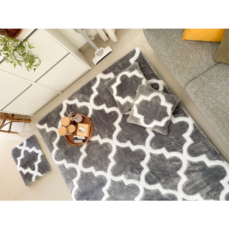 Surpet [kasur karpet] Bulu Empuk Maroc Abu - Gian Karakter