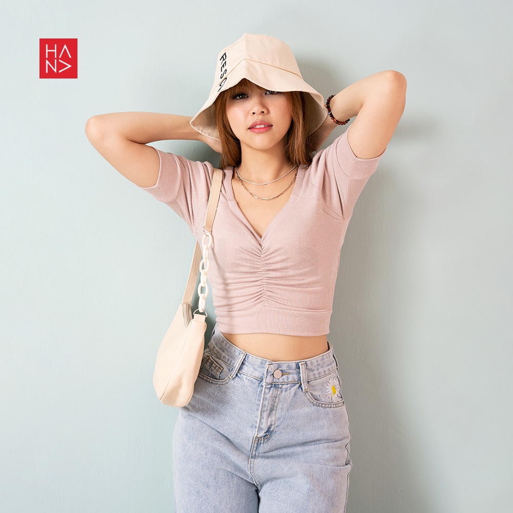 HanaFashion JKT - Euna Crop Top Stylish Kaos Wanita Murah - CT063