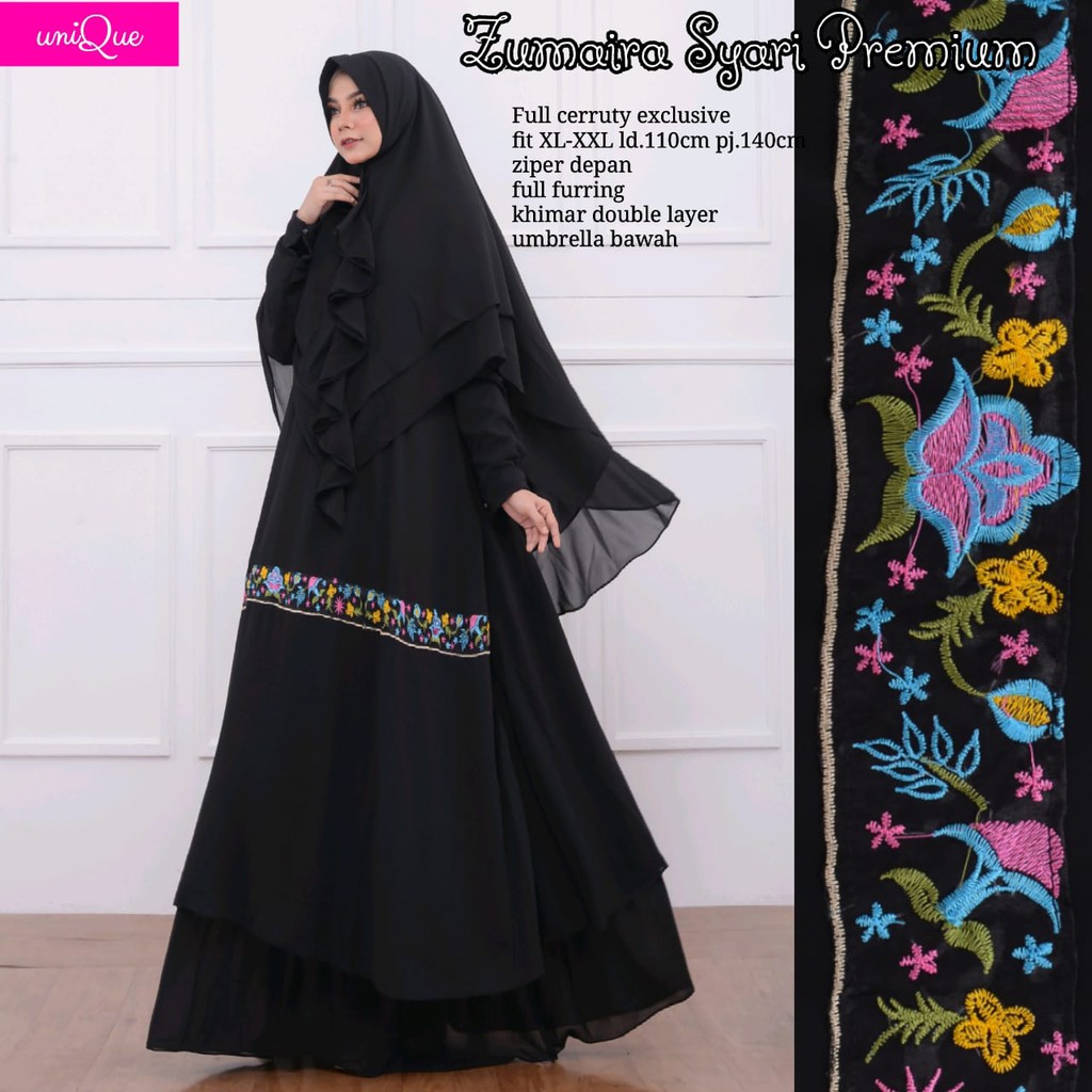 Zumaira Gamis Syar'i By UniQue |Suplier Hijab Solo|Grosir