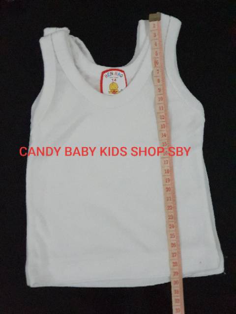 Singlet Anak Hao Hao Hen Hao Kaos Dalam Bayi Putih Warna 14/16 isi 3pcs Murah Halus