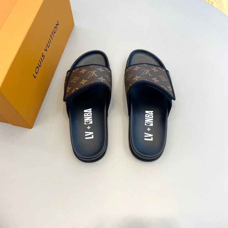 sandal lv pria slide selop flat slippers cowok sendal mirror top