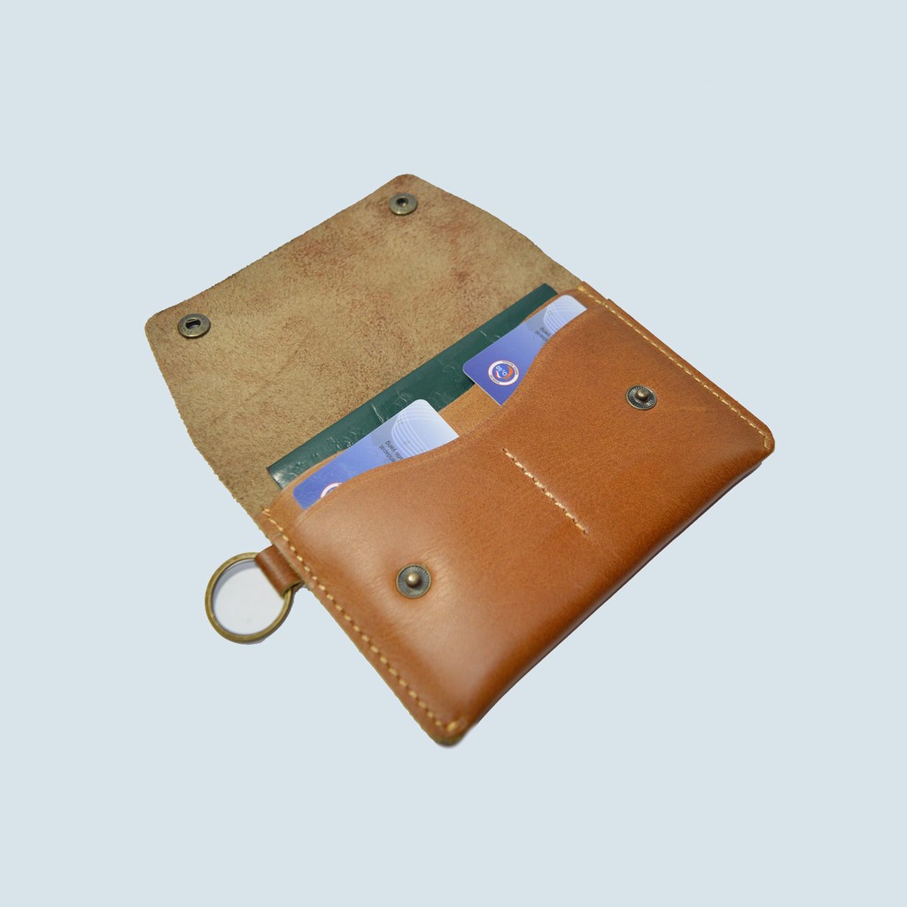 dompet passport - passport cover model gantung kulit sapi asli tan