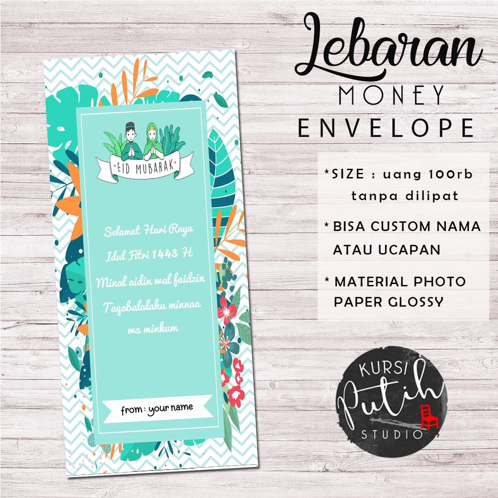 

amplop uang angpao lebaran motif flower chevron